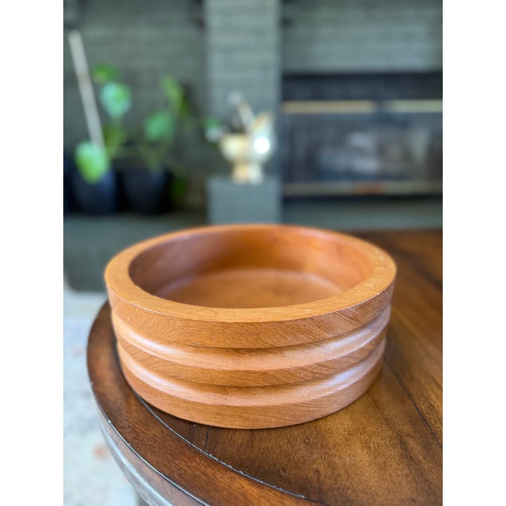Vintage Goodwood Teak Bowl – 12” Solid Wood Salad Bowl – MCM - Picture 5 of 6